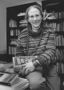 Black-and-white portrait of scholar Sally Mitchell
