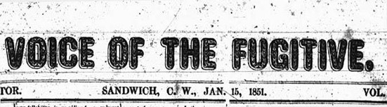 Voice of the Fugitive masthead
